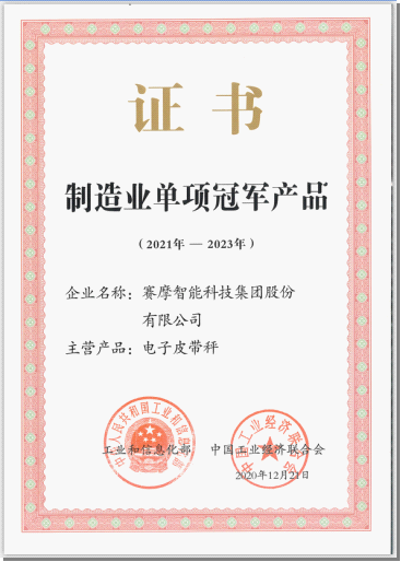 皮帶秤單項(xiàng)冠軍